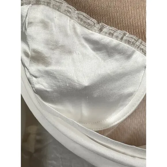 FOR LOVE & LEMONS Cora Cowl Neck Draped Off the Shoulder White Maxi Gown Size L - Picture 10 of 14